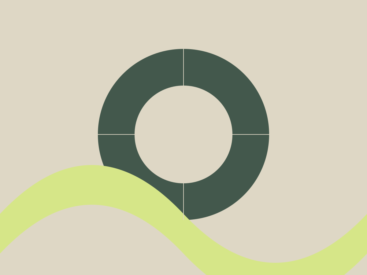 Geometric study in green and cream